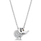 Pendant Necklace TS450 Rhodium 925 Sterling Silver Chain Pendant with CZ