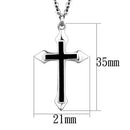 Pendant TK1935 Stainless Steel Chain Pendant with Epoxy in Jet