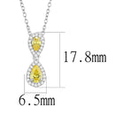 Silver Charms & Pendants Pendant TS606 Rhodium 925 Sterling Silver Chain Pendant with AAA Grade CZ Alamode Fashion Jewelry Outlet