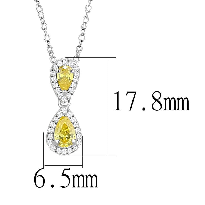 Silver Charms & Pendants Pendant TS606 Rhodium 925 Sterling Silver Chain Pendant with AAA Grade CZ Alamode Fashion Jewelry Outlet