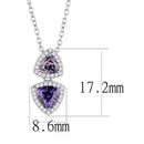 Pendant TS607 Rhodium 925 Sterling Silver Chain Pendant with AAA Grade CZ