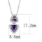 Pendant TS607 Rhodium 925 Sterling Silver Chain Pendant with AAA Grade CZ