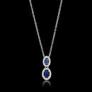 Pendant TS608 Rhodium 925 Sterling Silver Chain Pendant with Synthetic