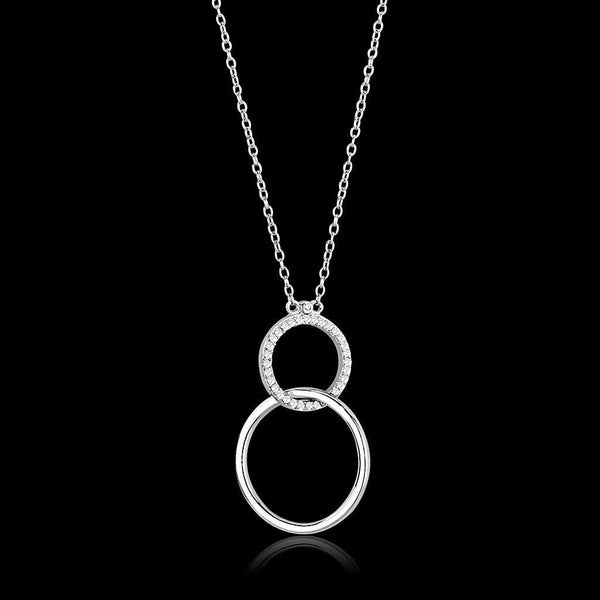 Pendant TS609 Rhodium 925 Sterling Silver Chain Pendant with AAA Grade CZ