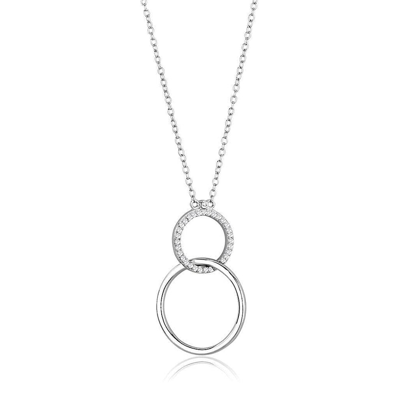 Pendant TS609 Rhodium 925 Sterling Silver Chain Pendant with AAA Grade CZ