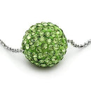 Pendant VL060 Rhodium Brass Chain Pendant with Top Grade Crystal in Emerald