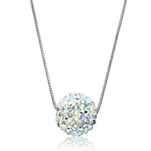 Pendant VL062 Rhodium Brass Chain Pendant with Top Grade Crystal