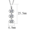Pendants 3W1373 Rhodium 925 Sterling Silver Chain Pendant with CZ