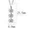 Pendants 3W1373 Rhodium 925 Sterling Silver Chain Pendant with CZ