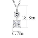 Pendants 3W1374 Rhodium 925 Sterling Silver Chain Pendant with CZ