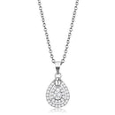 Pendants 3W1376 Rhodium 925 Sterling Silver Chain Pendant with CZ
