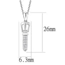 Pendants 3W1381 Rhodium 925 Sterling Silver Chain Pendant with CZ