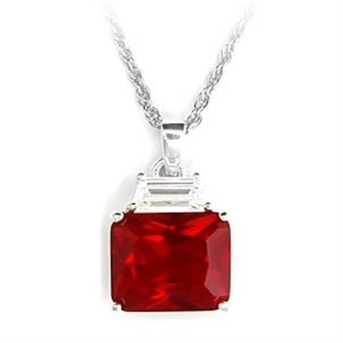 Silver Charms & Pendants Pendants 6X309 - 925 Sterling Silver Pendant with Synthetic in Ruby Alamode Fashion Jewelry Outlet