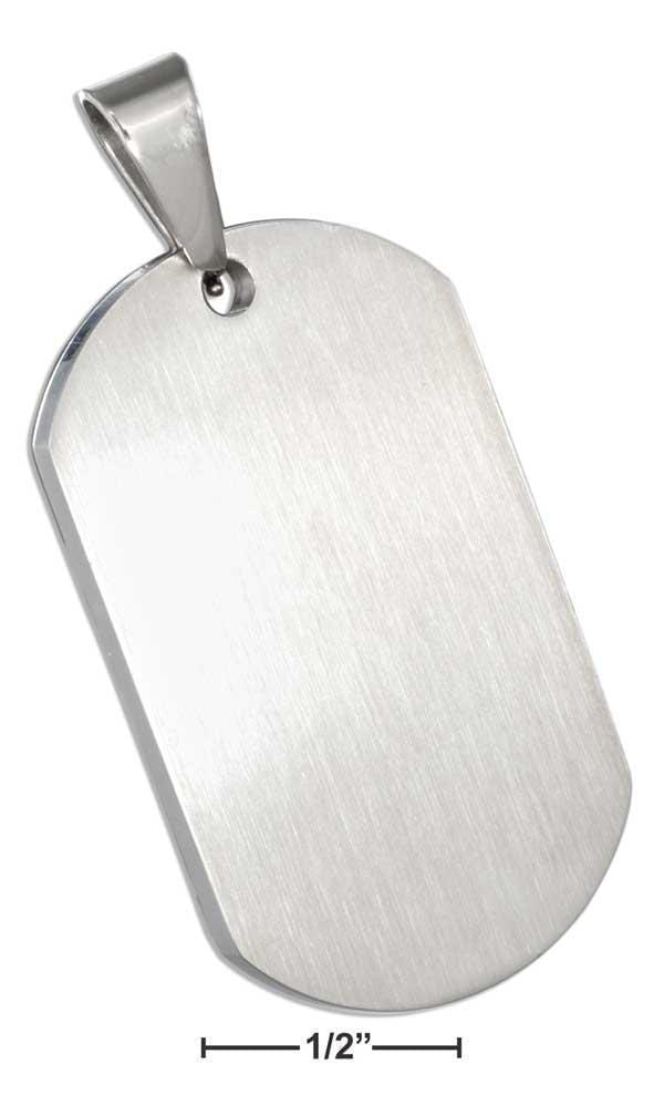 Silver Charms & Pendants Stainless Steel Dog Tag Pendant With Brushed Finish JadeMoghul Inc.