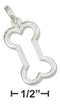 Silver Charms & Pendants Sterling Silver 13 X 21MM Outline Dog Bone Pendant JadeMoghul Inc.