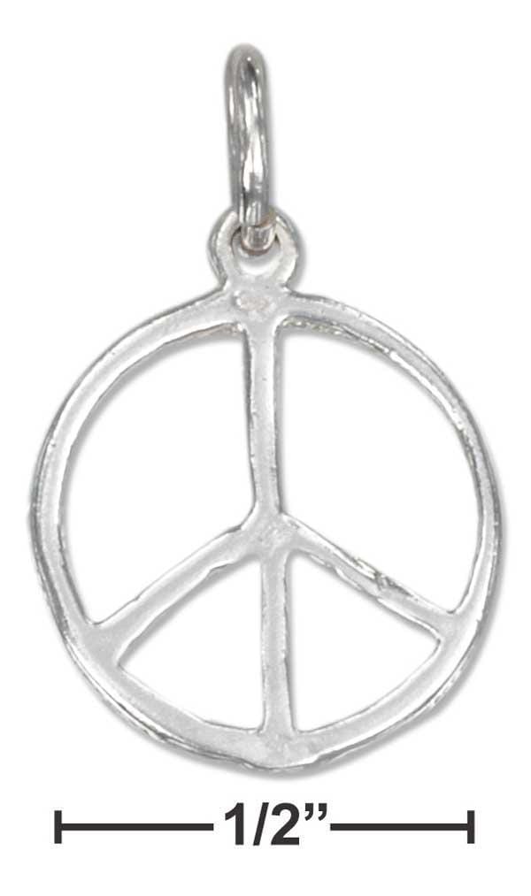 Silver Charms & Pendants Sterling Silver 16MM Peace Sign Charm JadeMoghul Inc.