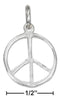 Silver Charms & Pendants Sterling Silver 16MM Peace Sign Charm JadeMoghul Inc.