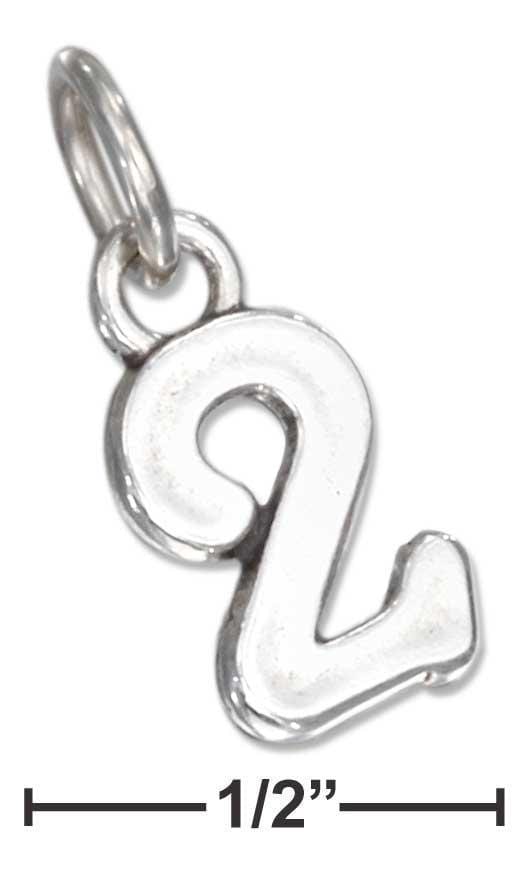 Silver Charms & Pendants Sterling Silver "2" Number Charm JadeMoghul Inc.