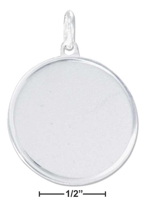 Silver Charms & Pendants Sterling Silver 24MM Round Engravable Disk Charm With Satin Finish JadeMoghul Inc.