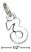 Silver Charms & Pendants Sterling Silver "3" Number Charm JadeMoghul Inc.