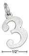 Silver Charms & Pendants Sterling Silver "3" Number Charm JadeMoghul Inc.