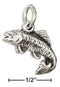 Silver Charms & Pendants Sterling Silver 3D Antiqued Salmon Fish Charm JadeMoghul Inc.