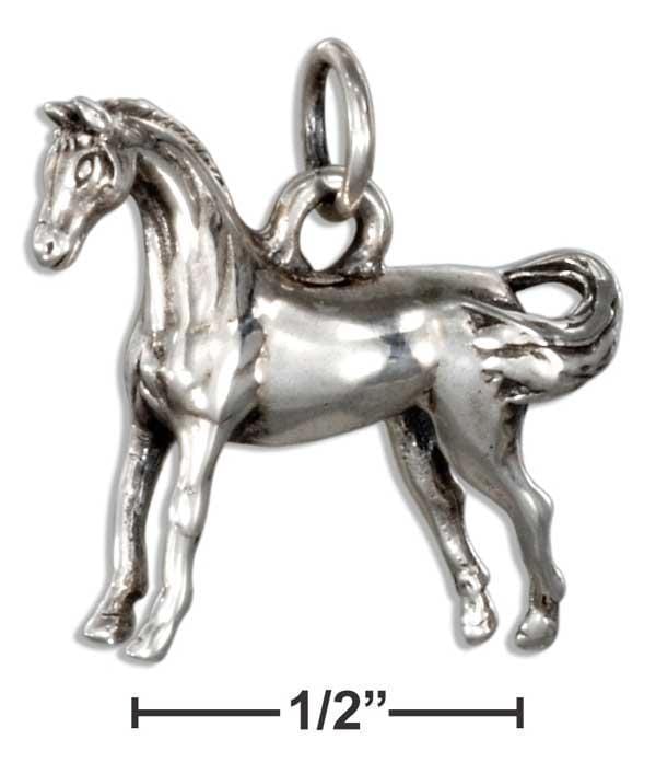 Silver Charms & Pendants Sterling Silver 3D Arabian Horse Charm JadeMoghul Inc.