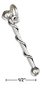 Silver Charms & Pendants Sterling Silver 3D Baton Charm With Ribbon Wrap JadeMoghul Inc.