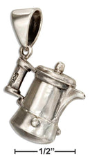 Silver Charms & Pendants Sterling Silver 3d Coffee Pot Percolator Pendant JadeMoghul