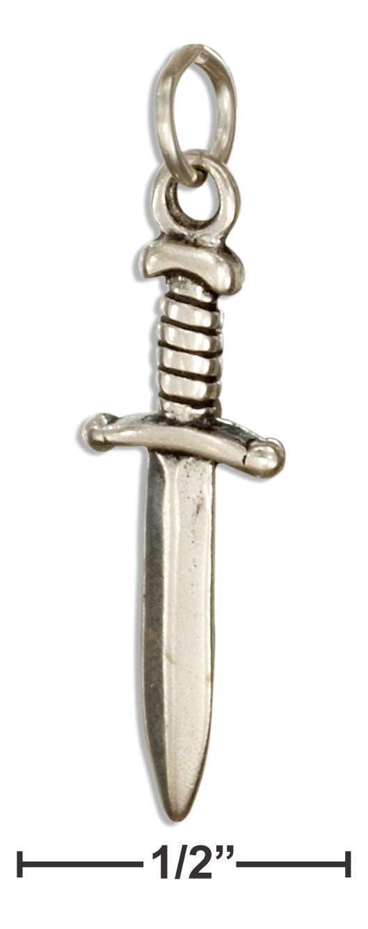 Silver Charms & Pendants Sterling Silver 3D Dagger Charm JadeMoghul Inc.