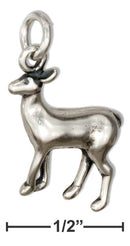 Silver Charms & Pendants Sterling Silver 3D Doe Deer Charm JadeMoghul Inc.