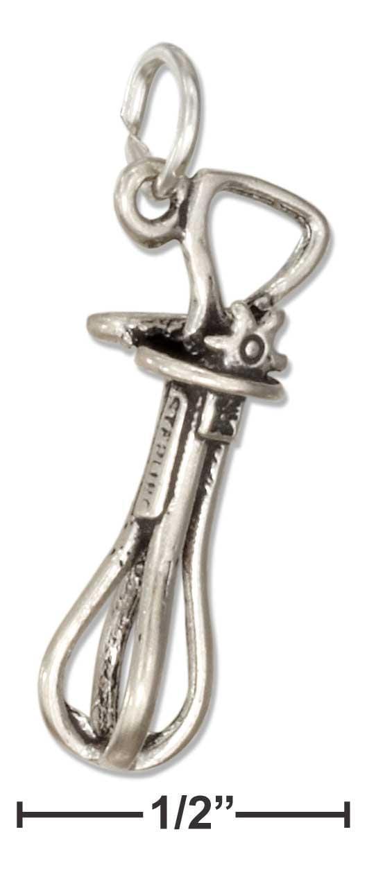 Silver Charms & Pendants Sterling Silver 3D Egg Beater Charm JadeMoghul Inc.