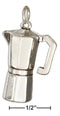 Silver Charms & Pendants Sterling Silver 3D Espresso Pot Charm JadeMoghul Inc.