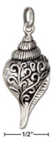 Silver Charms & Pendants Sterling Silver 3d Fancy Conch Seashell Charm JadeMoghul