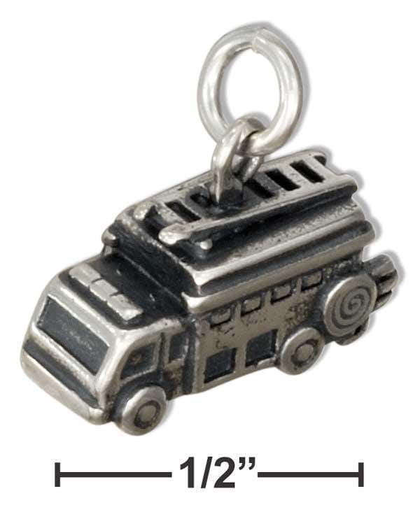 Silver Charms & Pendants Sterling Silver 3D Fire Engine Charm JadeMoghul Inc.