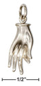 Silver Charms & Pendants Sterling Silver 3D Hand Gyana Mudra Charm JadeMoghul Inc.