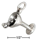 Silver Charms & Pendants Sterling Silver 3D Martini Glass Charm With Olives JadeMoghul Inc.