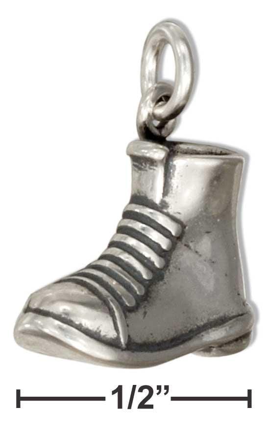 Silver Charms & Pendants Sterling Silver 3D Military Work Boot Charm JadeMoghul Inc.