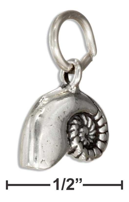 Silver Charms & Pendants Sterling Silver 3d Nautilus Shell Charm JadeMoghul