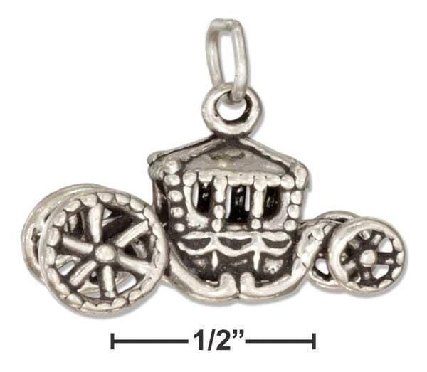 Silver Charms & Pendants Sterling Silver 3d Princess Carriage Charm JadeMoghul