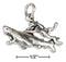 Silver Charms & Pendants Sterling Silver 3D Scuba Diver With Shark Charm JadeMoghul Inc.