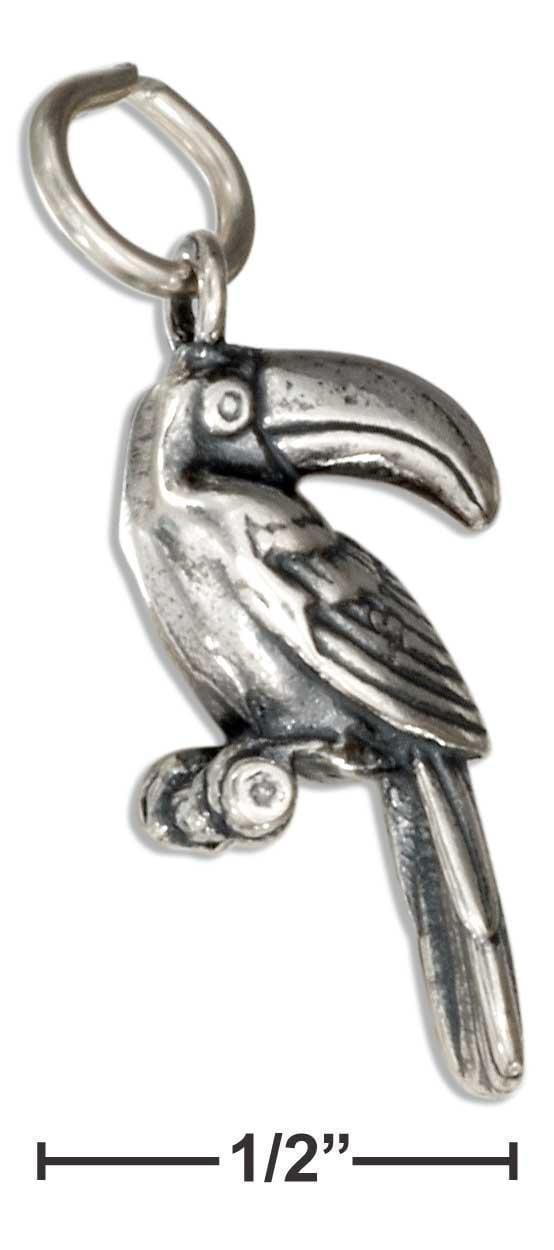 Silver Charms & Pendants Sterling Silver 3d Toucan Charm JadeMoghul