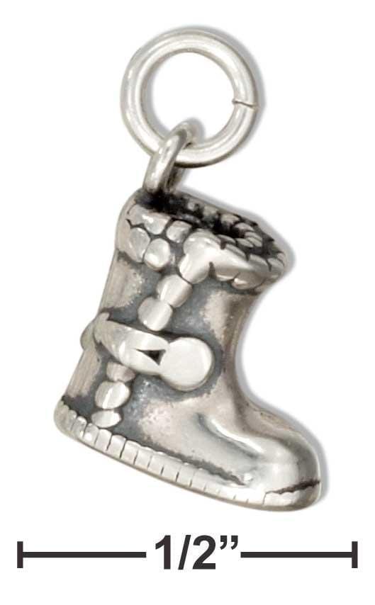 Silver Charms & Pendants Sterling Silver 3D Winter Fashion Boot JadeMoghul Inc.