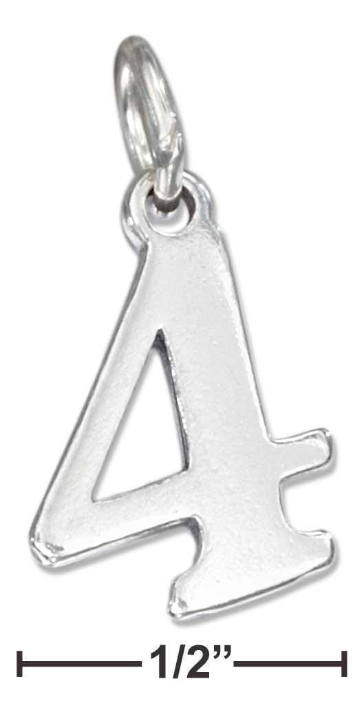 Silver Charms & Pendants Sterling Silver "4" Number Charm JadeMoghul Inc.