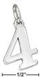 Silver Charms & Pendants Sterling Silver "4" Number Charm JadeMoghul Inc.