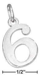 Silver Charms & Pendants Sterling Silver "6" Number Charm JadeMoghul Inc.