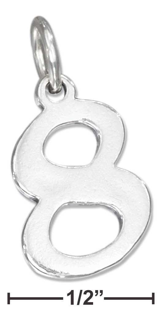 Silver Charms & Pendants Sterling Silver "8" Number Charm JadeMoghul Inc.