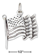 Silver Charms & Pendants Sterling Silver American Flag Charm JadeMoghul Inc.