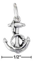 Silver Charms & Pendants Sterling Silver Anchor With Rope Charm JadeMoghul Inc.