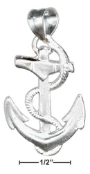 Silver Charms & Pendants STERLING SILVER ANCHOR WITH ROPE PENDANT JadeMoghul